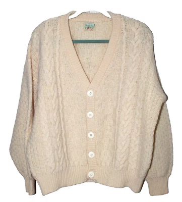 Cárdigan Suéter Benetton Años 80 Shetland Lana Marfil Para Hombre Talla L? United Colors of Foto 1 de 4