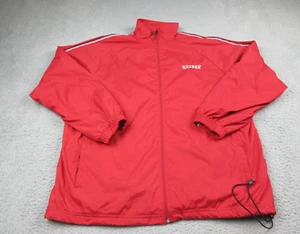 VINTAGE Reebok Jacket Mens Medium Red Full Zip Athletic Windbreaker Lightweight - Picture 1 of 11