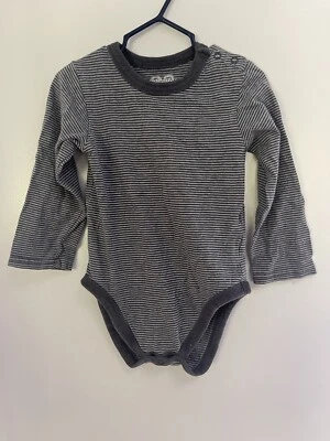 TCP Athletic Dept Baby Boys Striped 100% Cotton Long Sleeve Bodysuit Gray 24 M - Image 1 of 4