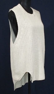 Chaleco suéter Pol para mujer marfil medio cuello redondo - Imagen 1 de 8