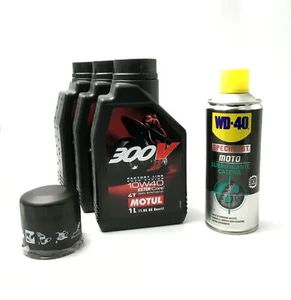 Kit revisione moto: Olio motore MOTUL+Lubrificante SPRY catena WD-40+Filtro Olio - Imagen 1 de 1