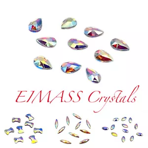 Hot Fix Shapes, EIMASS® 7737 Tiny Cut Glass Rhinestones, Flat Back Crystals Gems - Picture 1 of 20