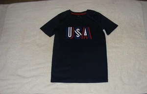 All In Motion Target Navy "USA" Polyester T-Shirt - Size 8-10 - Picture 1 of 2