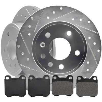 Rotores y pastillas de freno traseros perforados/ranurados para Saturn L300 05-01, LW300 03-01 Foto 1 de 4