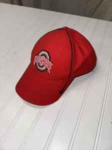 Ohio State OSU Buckeyes Nike Dri-Fit Legacy9 Red Adjustable Cap Hat - Picture 1 of 7
