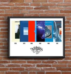 Dire Straits Diskographie - Multi Album Kunst Poster - tolles Weihnachtsgeschenk - Bild 1 von 12