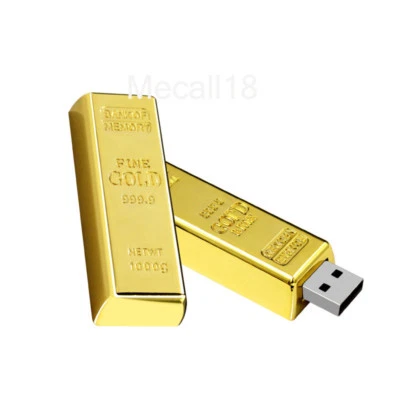2 TO 256GO 128 GO USB 2.0 Clé USB Memory Stick Pen U Disque Clé Pouce Métal Or - Photo 1/4
