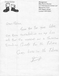 Jimmy Cricket - Signed Letter Autograph - Picture 1 of 1
