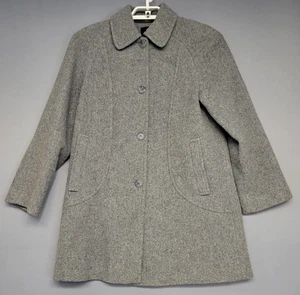 East 5th Coat Womens Medium Gray Wool Blend Walker Lined Button Front Pockets - Picture 1 of 14