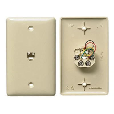 Hubbell NS735IZ Marfil 1-Ganga Conector Teléfono Irrompible Mediano Placa de Pared Cubierta Foto 1 de 2
