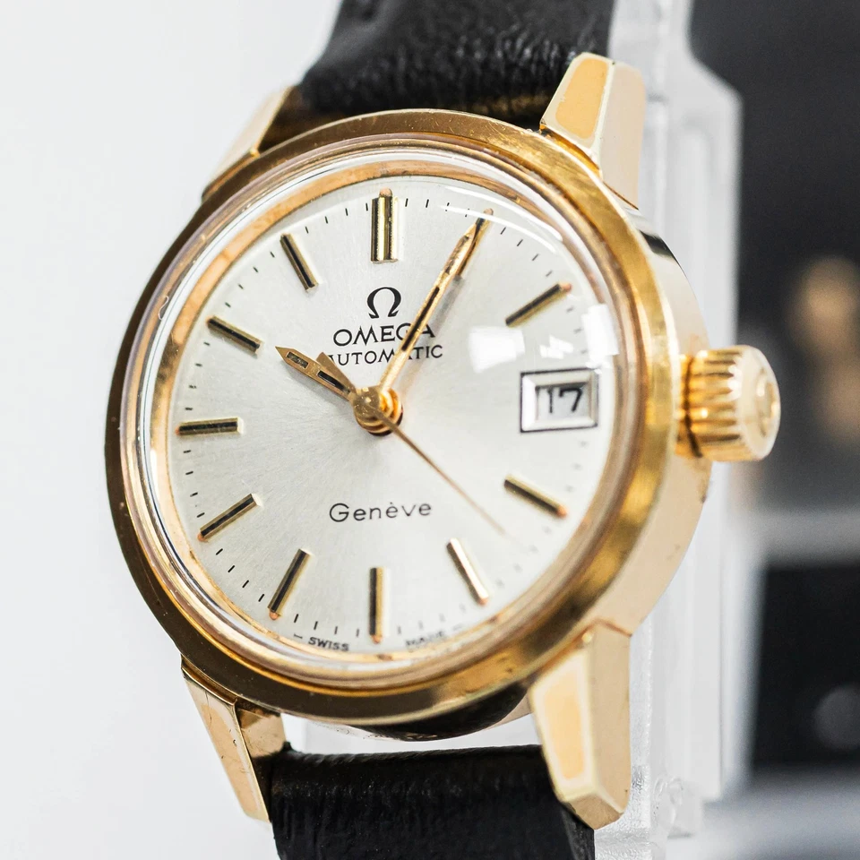 Sin aranceles *casi como nuevo con papel* OMEGA 1973 Geneve Cal.684 automático 22 mm para mujer Foto 1 de 4