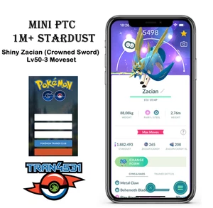 Zacian Brillante (Espada Coronada) lv50 - Mini PTC 1m Polvo de Estrellas - Imagen 1 de 1