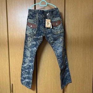 Vaqueros vaqueros vaqueros Nishiki Unryu patrón japonés 32 nuevos y sin usar - Imagen 1 de 8