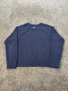 Neu Gap Pullover Damen groß Grobstrick Zopfmuster dunkelblau Fischer Baumwolle  - Bild 1 von 5
