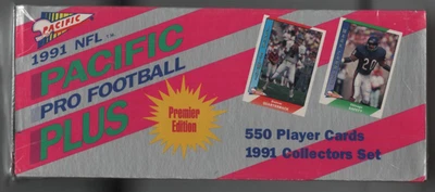 1991 PACIFIC PRO FOOTBALL PLUS JUEGO COMPLETO DE FÁBRICA 550 JUEGO DE CARTAS SELLADO CAJA NUEVA Foto 1 de 3