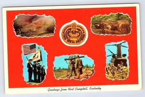 Fort Campbell Kentucky Multi Views Red background Postcard D674 - Picture 1 of 2