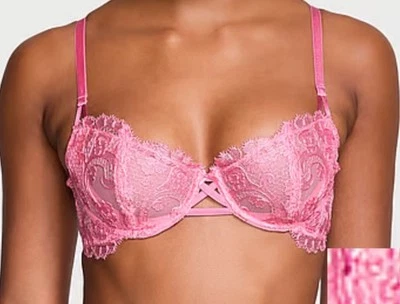 Victoria’s Secret DREAM ANGELS Unlined Balconette Bra Pink Lace 36B NWT - Image 1 of 4