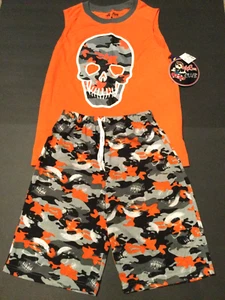 Kids Pajama Set Sk8er Club Kids Size 8 Medium Sleeveless Shirt and Shorts - Picture 1 of 6