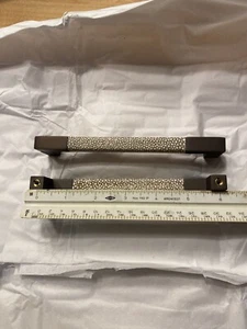 6 Tanner’s Craft by Colonial Hand Made Bronze & Leather 6” Center PULLS 3pr 🇺🇸 - Bild 1 von 10