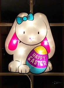 Coniglietto pasquale illuminato scintillante con decorazione finestra/parete/porta/giardino uovo - SPEDIZIONE GRATUITA - Foto 1 di 2
