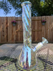 Bong ad acqua a spirale acqua a forma di follow-up vetro spesso 12 pollici - Foto 1 di 8
