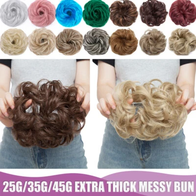 Messy Bun Hair Piece Thick Scrunchie Updo Hairpiece Curly Chignon for Daily Wear - Image 1 of 4
