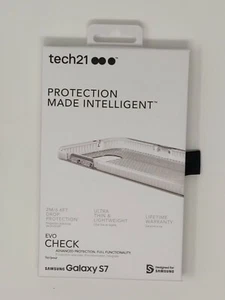 Clear Case For Samsung Galaxy S7 Tech21 Evo Check Shockproof Hybrid Hard Cover - Picture 1 of 6