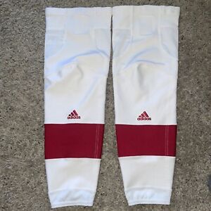 Adidas Hockey Socks Detroit Red Wings RN: 88387 Mens Medium White w/Red Stripe