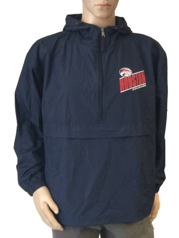 Houston Cougars GFS Navy LS 1/4 Zip Hooded Windbreaker Pullover Jacket (L) Cover