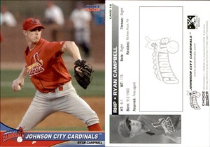 Ryan Campbell 2005 Choice Johnson City Cardinals #18 Card *AutographDen*