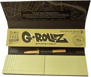 2|1 x G-Rollz Medicago Sativa NON GMO Vegan Kingsize Rolling Paper Tips & Poker - Bild 1 von 3