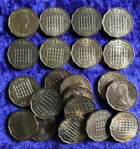 MONEDAS THREEPENNY THRUPPENY BIT 3D 1953-1970 CIRCULADAS/A PRUEBA ELIGE TU AÑO - Imagen 1 de 3
