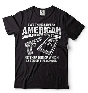 Camiseta Armas y Santa Biblia Camiseta Patriótica Americana Segunda Enmienda Pro Pistola Regalo Camisetas - Imagen 1 de 10