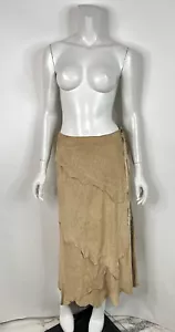 Vtg DOLCE & GABBANA SS2002 LONG BROWN SUEDE SKIRT 40 S - Picture 1 of 10