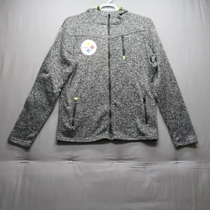 MEN'S SIIMHRSS GRAY STEELERS PITTSBURG FULL ZIP LONG SLEEVE HOODIE SWEATSHIRT L - Picture 1 of 10