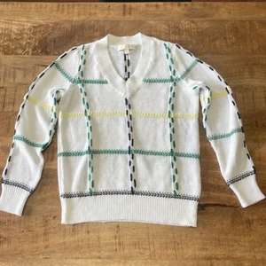 Etcetera Nantucket Sweater Preppy VNeck Tennis Old Money Quiet Luxury Pickleball - Picture 1 of 9