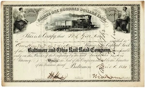 The Baltimore and Ohio Rail Road Company 1853 Original Signature Thomas Swann - Picture 1 of 1