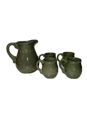 Rare Drake Design Pitcher and 4 Mugs Set - Image 1 of 3