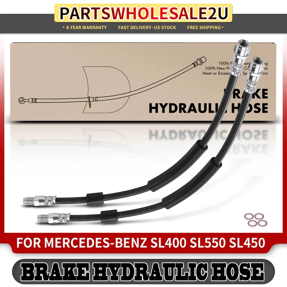 Manguera hidráulica de freno delantera izquierda y derecha 2 piezas para Mercedes-Benz SL400 SL550 SL450 Foto 1 de 4