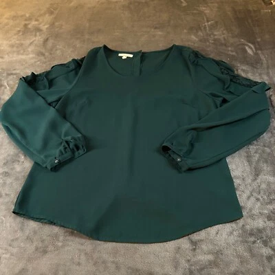 Blusa Maurices Verde Detalle Manga Larga Top Mujer Mediana Foto 1 de 4