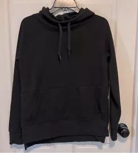 Athleta Womens Black Long Sleeve Split Hem Fleece Lined Pullover Hoodie XXS - Picture 1 of 15
