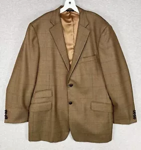 Vintage Brooks Brothers 48L Wool Blazer Brown Plaid Sports Jacket USA Made READ - Picture 1 of 20