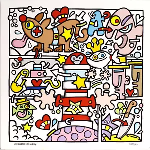 Serigraphy Serigrafia RONCARA' Aleandro " Comix " con autentica 40x40 - Picture 1 of 3