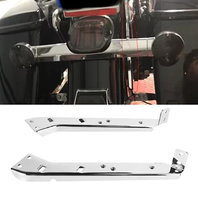 Soportes de soporte de riel de alforja cromados para motocicleta Harley Touring 1985-2008 Foto 1 de 4
