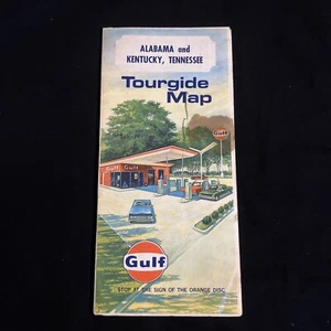 Mapa turístico de colección 1969 GULF/RandMcNally para Alabama, Kentucky, Tennessee - Imagen 1 de 16