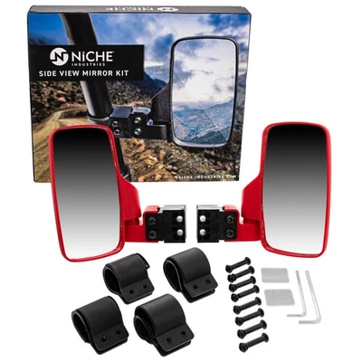 NICHE UTV Side View Mirror Set for Honda Big Red Talon Pioneer 500 700 1000 Red - Image 1 of 4