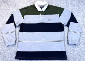 Vintage Chaps Ralph Lauren Rugby Shirt Herren Large blau/grau/grün Colorblock - Bild 1 von 11