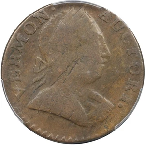 1787 Vermont Kupfer 1/2p RR-14 W2105 R3 Büste rechts PCGS F15 - Bild 1 von 6
