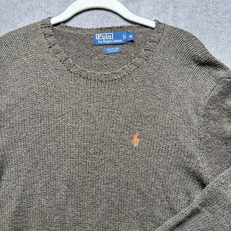 Polo Ralph Lauren Suéter de Lino Para Hombre Mediano Verde Oliva Tejido Ligero Foto 1 de 4