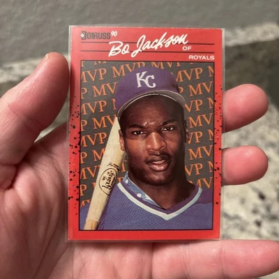 РЕДКАЯ 1990 Donruss BO JACKSON BC-1 MVP двойной ошибки карта No «.» After Inc. Miscut - Изображение 1 из 4